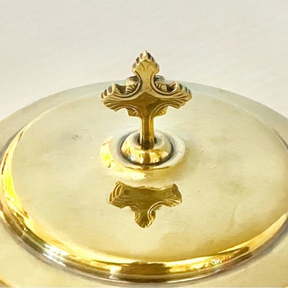 Sterling Silver Ciborium Gold Vermeil Replacement Lid 4.125” Diameter Top Cross - Picture 2 of 6